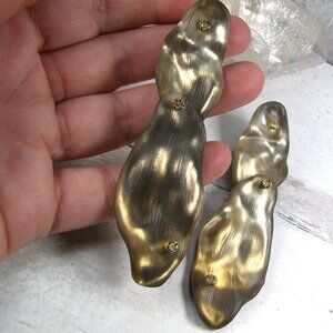 Alexis Bittar Organic Disc Layered Drop Earrings Warm Grey Unworn New Lucite